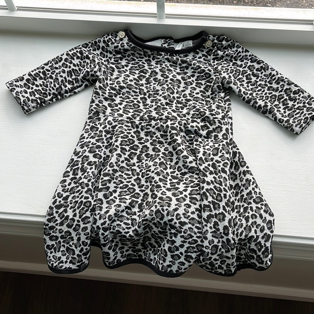 Janie and Jack black and white leopard print dress.  Size 2